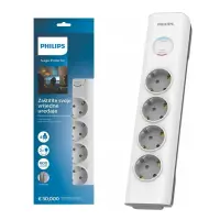Listwa przepięciowa bez bolca pod biurko 4 gniazd schuko Philips SPN7040WA/58 Listwa przepięciowa bez bolca pod biurko 4 gniazd schuko Philips SPN7040WA/58